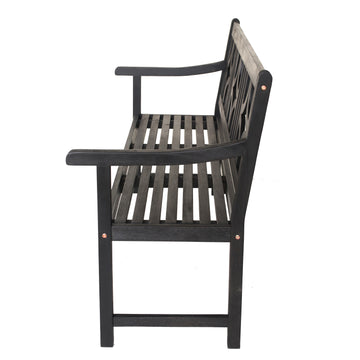 Sloane Ogee Diamond-Back 600-Lbs Support Acacia Wood Outdoor Garden Patio Bench - JONATHAN Y